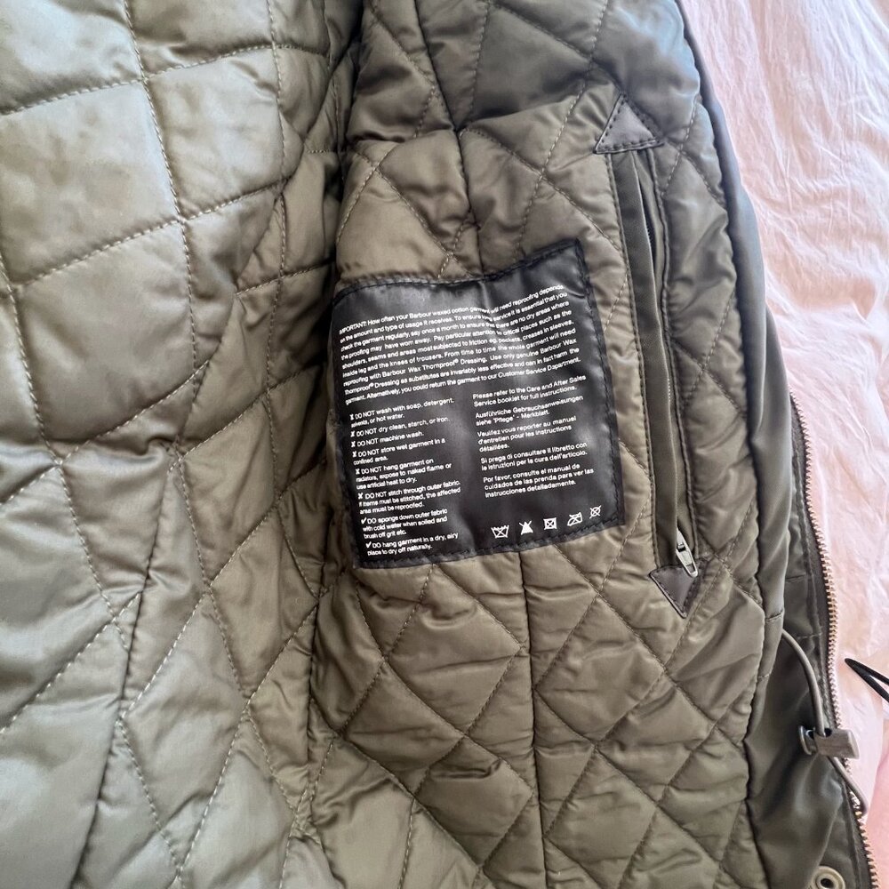 Barbour Parka Waxed Green Hooded Coat Jacket Womens - Picture 5 of 15